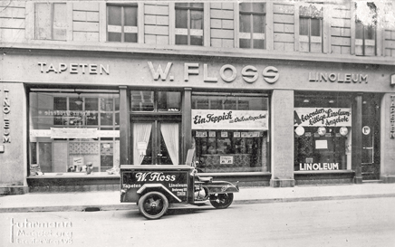 Breiter Weg 195 - Tapeten-Floss, Front in der Leiterstraße