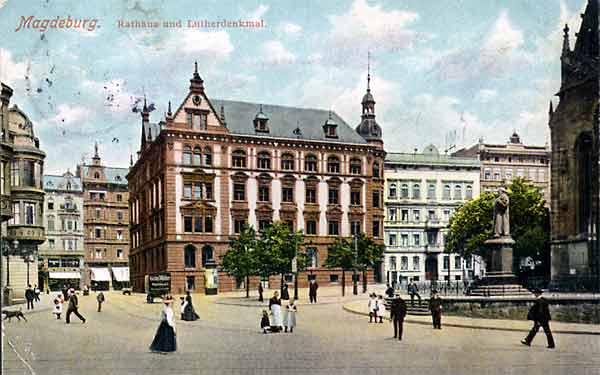 Das Neue Rathaus nördlich der Johanneskirche um 1907 