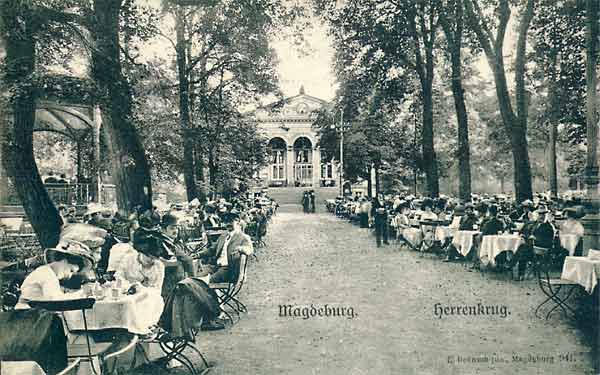 Der Herrenkrugpark und das alte Gesellschaftshaus zur Jahrhundertwende