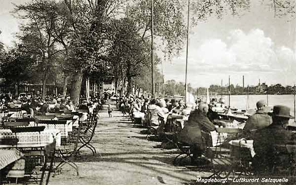 Luftkurort Salzquelle an der Alten Elbe um 1930