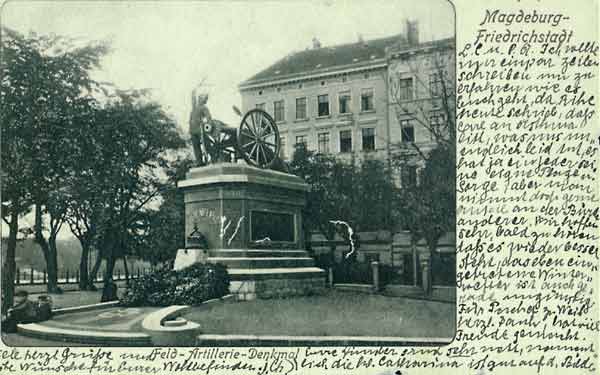 Das Feld-Artillerie-Denkmal an der Turmschanzenstraße um 1903