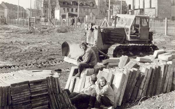 Westtangentenbau an der Ackerstraße / Südring April 1973