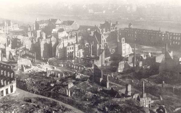 Blick von St. Johannis nach Osten 21.01.1949